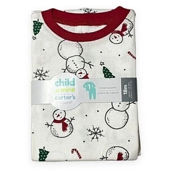 NWT Carter's Child‎ of Mine Toddler Holiday Pajamas 2-Piece Girl/Boy Size 18M - Picture 2 of 3